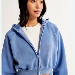 Abercrombie & Fitch Light Blue Zip-Up Hoodie